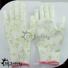 SRSAFETY guante del jardín de la PU del calibre 13 / guantes de trabajo del jardín